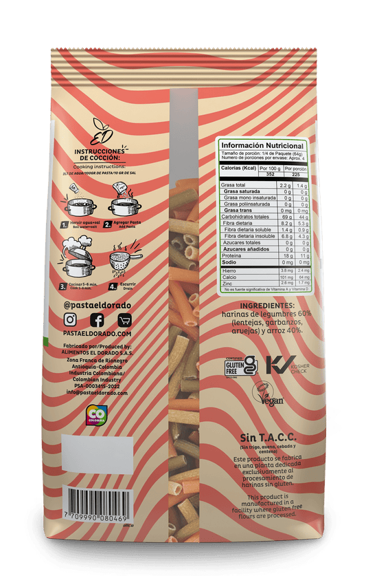 MACARRONES TRICOLOR 250g - EL DORADO