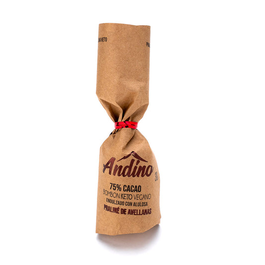 CHOCOTEJA KETO ANDINO 75% AVELLANA CRUNCHY ALULOSA SIN AZÚCAR 30g