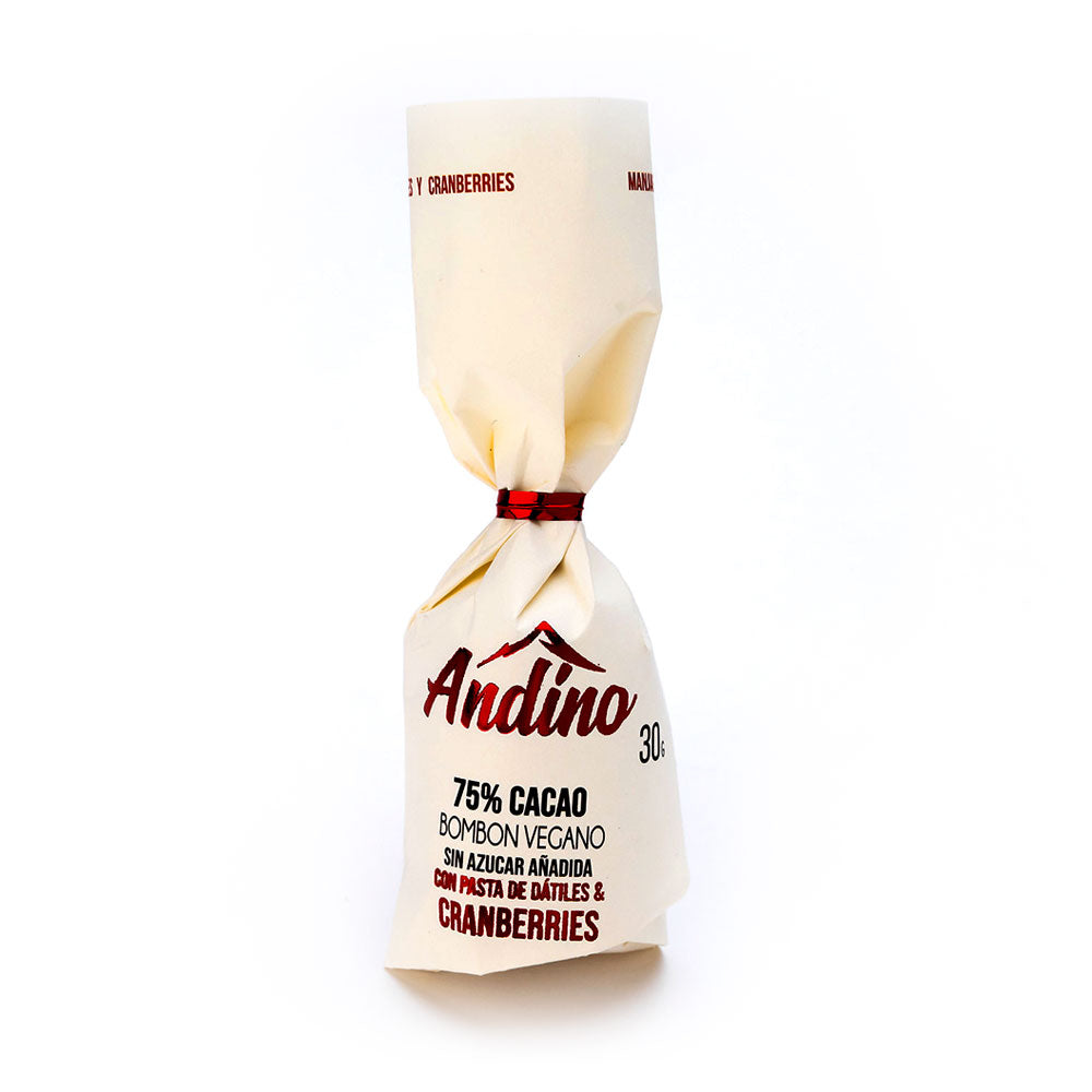 CHOCOTEJA ANDINO 75% CRANBERRIES DÁTILES ALULOSA SIN AZUCAR 30g