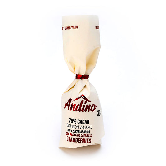 CHOCOTEJA ANDINO 75% CRANBERRIES DÁTILES ALULOSA SIN AZUCAR 30g