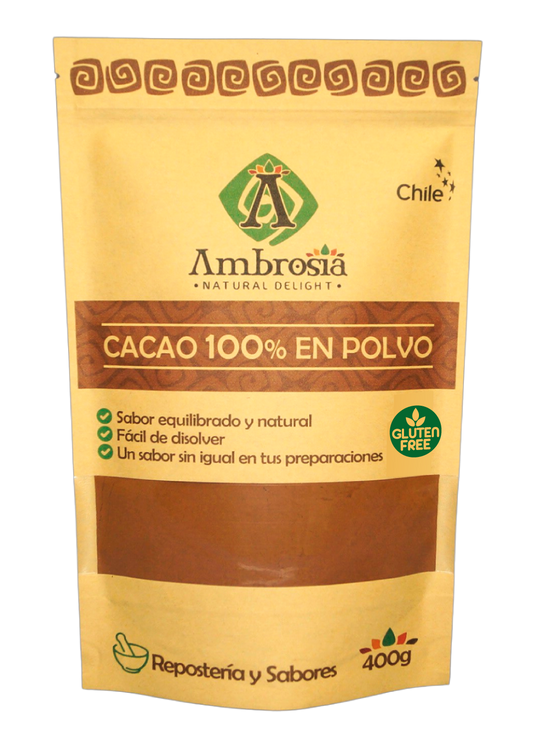 Cacao 100% En Polvo - Ambrosia (400g)